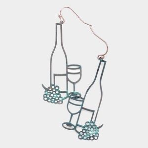 Grape champagne dangle earrings